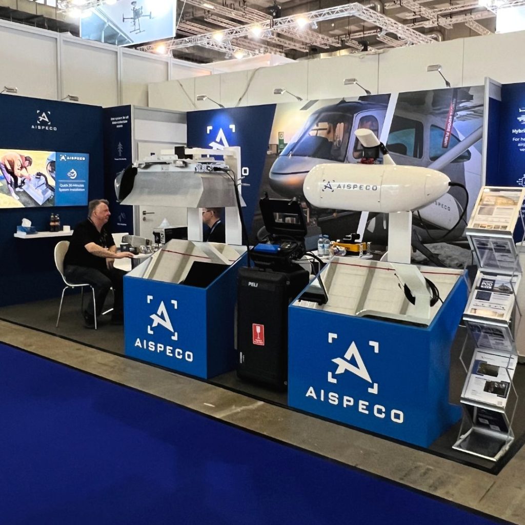 INTERGEO 2023 and AISPECO stand showcasing geospatial data collection systems.